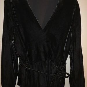 J. Crew black velvet blouse size 12
